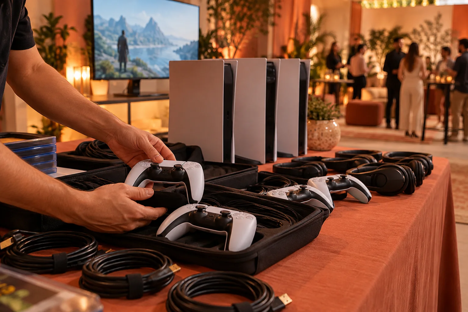 Conferência de um kit de evento