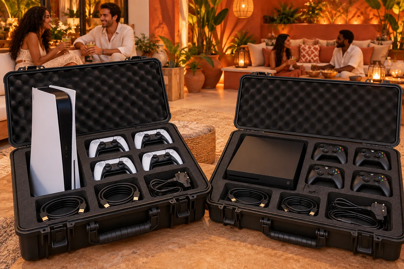 Equipamento em caixas de transporte